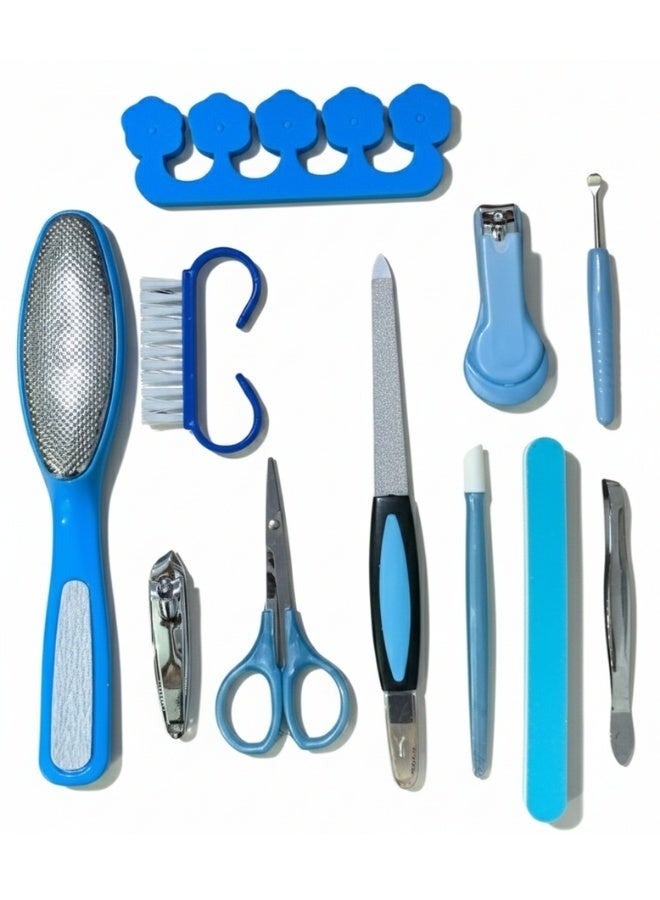Home & Salon Nail Grooming Set – Full Manicure and Pedicure Kit with Scissors, Files, Buffers & Foot Tools-11 Piece - Image 1